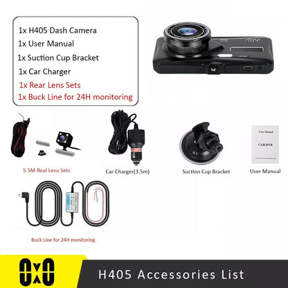 Dash Cam Front and Rear Camera CAR DVR Car Video Recorder Vehicle Black Box FULL HD 1080P Night Vision Driver Recorder - TechViewTechView