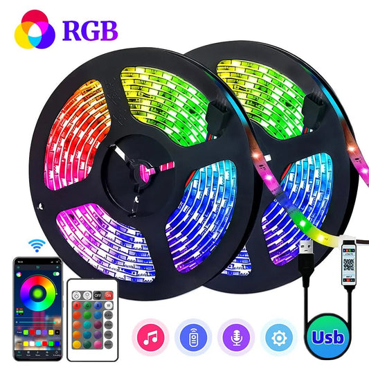 RGB LED Strip Lights 5050 | 5V | 1M-30M | 16 Million Colors | Music Sync | Color Changing | Party Home Lighting - TechViewTechView